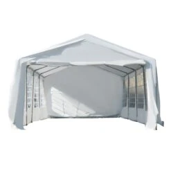 Outsunny Carpa De Jardín Cochera Gazebo 8x4m Pergola Cenador Pabellón 4 Paneles Laterales 8 Ventanas Para Fiesta Eventos Bodas Acero PE Blanco -OUTSUNNY TIENDA a9d53fe1c439cdda9da88b09520a4510a9ba7cc3 f5c3ecb55a1c4b2f8de21c12f6532e6d