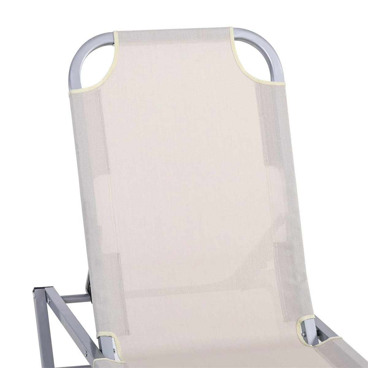 Outsunny Tumbona De Jardín Con Respaldo Ajustable En 5 Posiciones De Aluminio Y Texteline Para Terraza Patio Exterior 163x58,5x91 Cm Beige 6 Outsunny Tumbona De Jardín Con Respaldo Ajustable En 5 Posiciones De Aluminio Y Texteline Para Terraza Patio Exterior 163x58,5x91 Cm Beige - Imagen 4