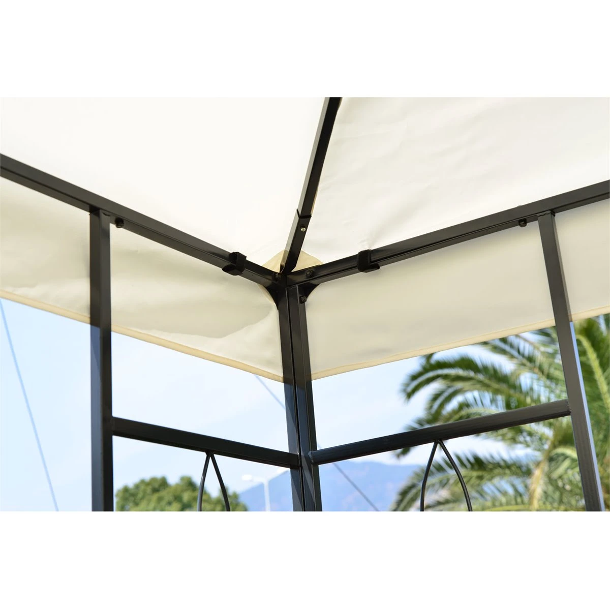 Outsunny Cenador De Jardín 3x4m Pabellón Para Exterior Con Doble Techo De Ventilación Y 4 Columnas De Acero Estable Para Fiestas Eventos Patio Crema 11 Outsunny Cenador De Jardín 3x4m Pabellón Para Exterior Con Doble Techo De Ventilación Y 4 Columnas De Acero Estable Para Fiestas Eventos Patio Crema - Imagen 9