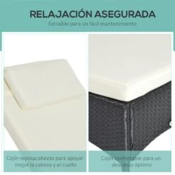 Outsunny Conjunto De 2 Tumbonas De Ratán De Jardín Chaise Longue Con Respaldo Ajustable En 5 Posiciones Cojines Acolchados Reposacabezas Y 2 Ruedas 200x73x72-103 Cm Negro 15 Outsunny Conjunto De 2 Tumbonas De Ratán De Jardín Chaise Longue Con Respaldo Ajustable En 5 Posiciones Cojines Acolchados Reposacabezas Y 2 Ruedas 200x73x72-103 Cm Negro -OUTSUNNY TIENDA ac6e3a723d492a21f6671884fc1cf36a76a56e59 bc187db976e0493cae28a2105f1b457f