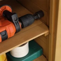 Outsunny Armario De Madera De Jardín 75x40x90 Cm 0,24 M² Para Almacenamiento De Herramientas Con 2 Puertas 4 Estantes Y Techo Galvanizado Para Exterior Terraza Natural -OUTSUNNY TIENDA ad7d06b63ec1c84ddb4f08c6f1e4c53b722b2777 7e18d3547f71420e96ed6f5d5d0ba471