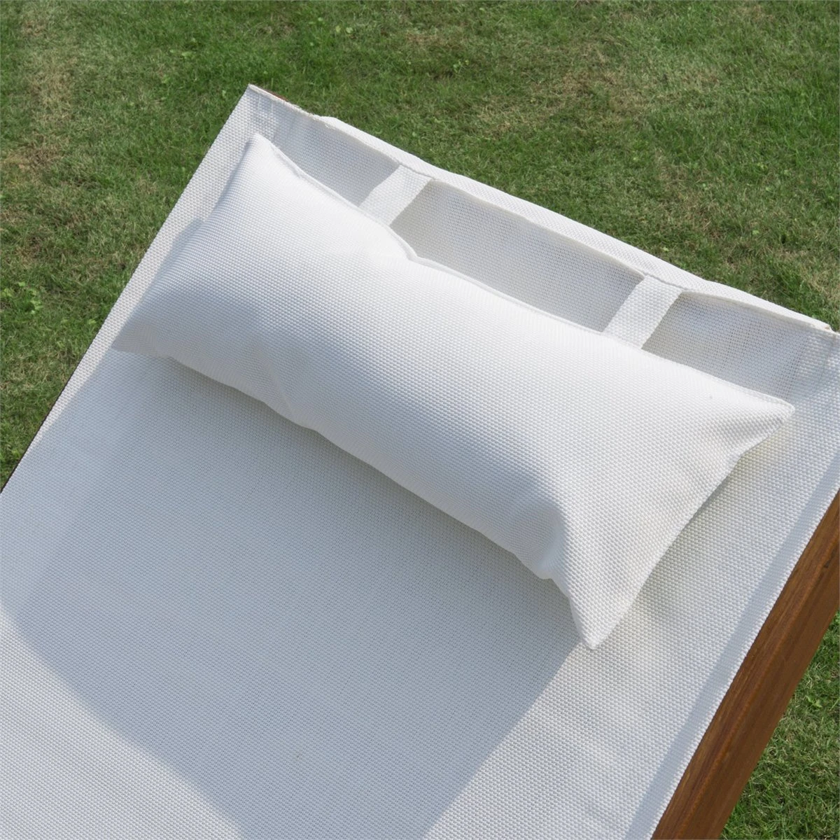 Outsunny Tumbona Tipo Hamaca Para Jardín Terraza Playa Piscina O Patio 161x72x68 Cm Color Blanco Hecha De Madera Malla Y Texteline Con Almohadilla 8 Outsunny Tumbona Tipo Hamaca Para Jardín Terraza Playa Piscina O Patio 161x72x68 Cm Color Blanco Hecha De Madera Malla Y Texteline Con Almohadilla - Imagen 6