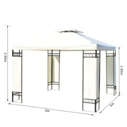 Outsunny Carpa 3x3m Con Techo Ventilador Postes De Acero Estable Para Exteriores Patio Jardín Pabellón Cenador Estructura Metálica Color Crema 15 Outsunny Carpa 3x3m Con Techo Ventilador Postes De Acero Estable Para Exteriores Patio Jardín Pabellón Cenador Estructura Metálica Color Crema -OUTSUNNY TIENDA ae0af1275019b2dbe1b267ef509cd2e3ffa06157 1fcb0e45cc214d22ba531ab0021fa467