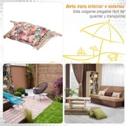 Outsunny Silla Colgante Estampado Floral Hamaca Con Cojín Reposacabezas Para Interior Exterior 100x106 Cm Carga Máx. 100 Kg 20 Outsunny Silla Colgante Estampado Floral Hamaca Con Cojín Reposacabezas Para Interior Exterior 100x106 Cm Carga Máx. 100 Kg -OUTSUNNY TIENDA ae3346264404de68a72522754dc37a765e9ef8ed b62ef0bb25f74adb86cc9435c81385dd