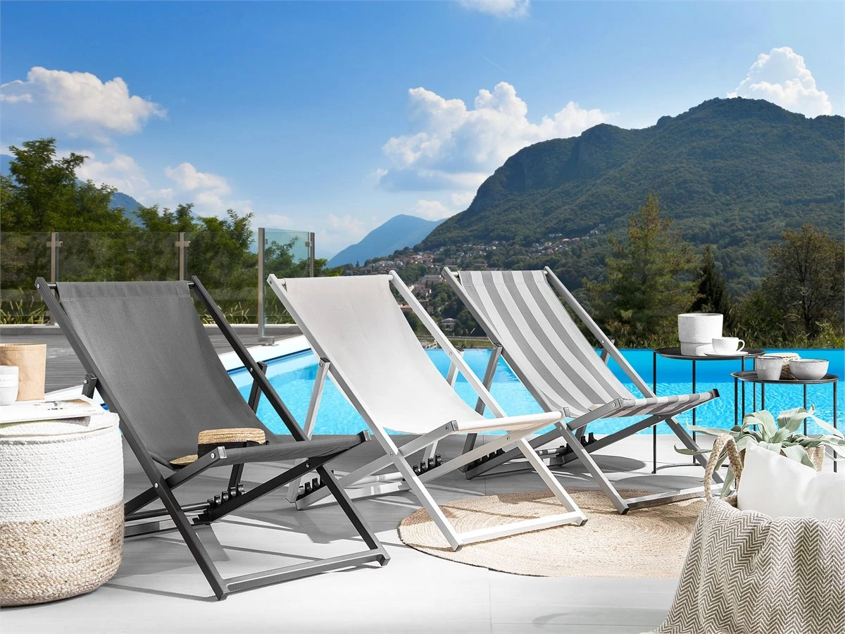 Tumbona De Jardín Gris Claro LOCRI 3 Tumbona De Jardín Gris Claro LOCRI
