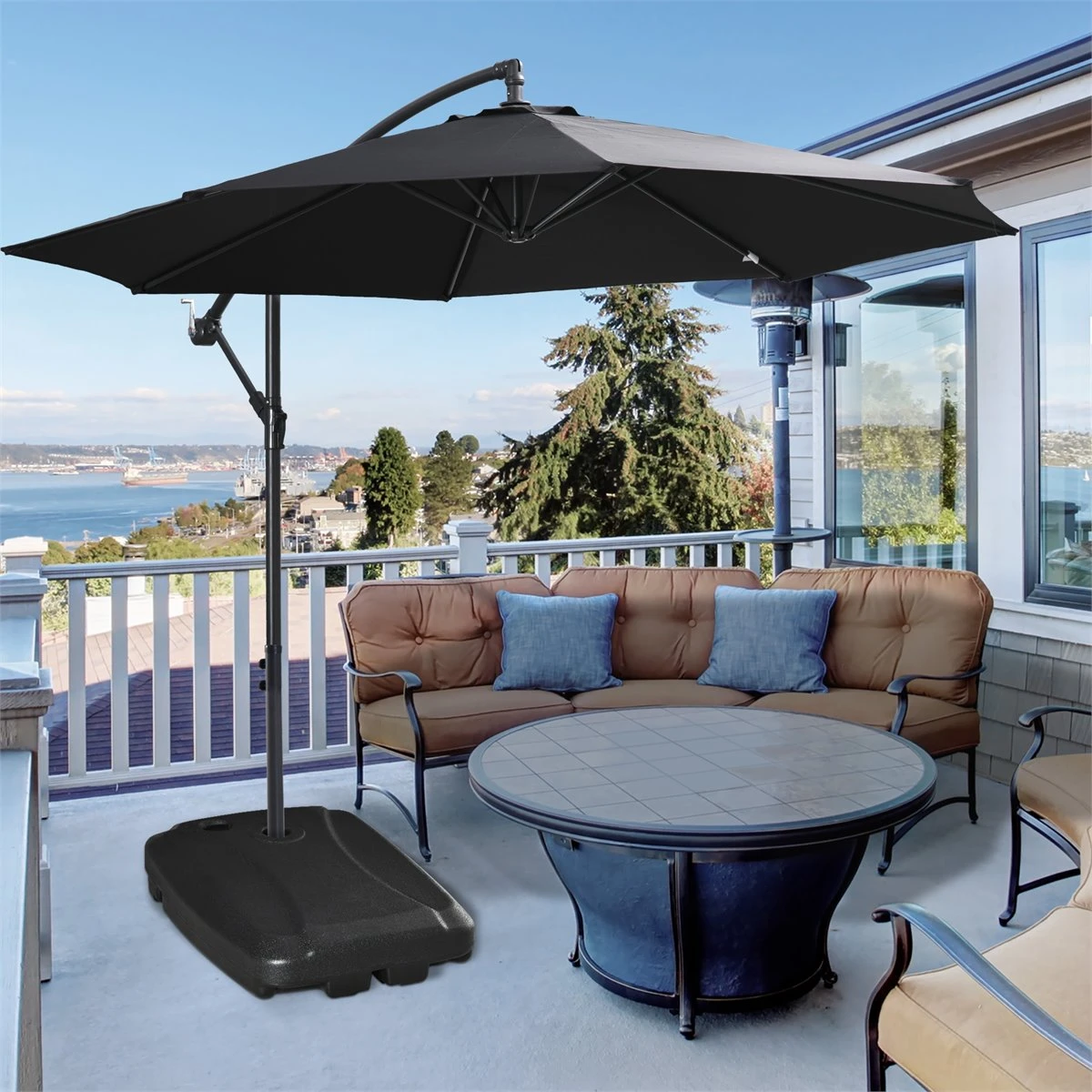 Outsunny Base De Sombrilla Con 2 Ruedas Rellenable De Agua 60 Kg Arena 68 Kg O Mixto 75 Kg Soporte De Parasol Para Base Cruzada Para Jardín Patio Terraza 80x60x15 Cm Negro 4 Outsunny Base De Sombrilla Con 2 Ruedas Rellenable De Agua 60 Kg Arena 68 Kg O Mixto 75 Kg Soporte De Parasol Para Base Cruzada Para Jardín Patio Terraza 80x60x15 Cm Negro - Imagen 2