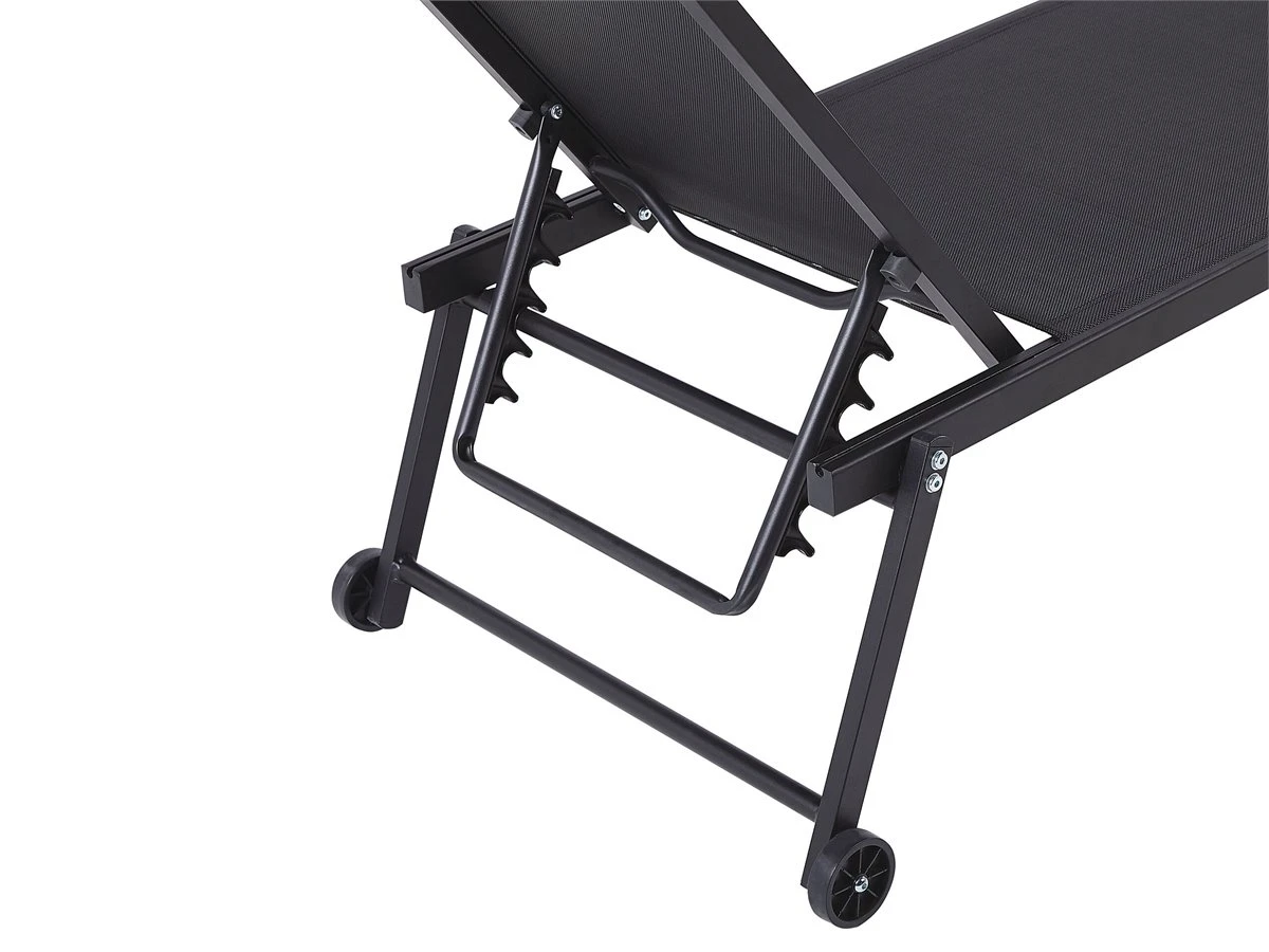 Tumbona Reclinable De Metal/textil Trenzado Negro PORTOFINO 9 Tumbona Reclinable De Metal/textil Trenzado Negro PORTOFINO - Imagen 7