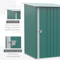 Outsunny Caseta De Jardín 0,92 M² 100x103x160 Cm Cobertizo Exterior De Acero Galvanizado Con Puerta Cerradura Y Techo Inclinado Para Almacenamiento De Herramientas Verde 16 Outsunny Caseta De Jardín 0,92 M² 100x103x160 Cm Cobertizo Exterior De Acero Galvanizado Con Puerta Cerradura Y Techo Inclinado Para Almacenamiento De Herramientas Verde -OUTSUNNY TIENDA b0ccbee473e9406d7f807261999b6154283d05ae bc7764e5b602471eb7d15841e4140bcb