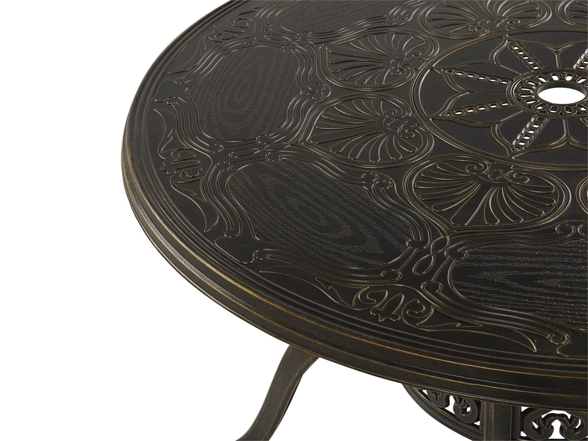 Mesa De Jardín De Metal Marrón Oscuro ⌀ 102 Cm SAPRI 6 Mesa De Jardín De Metal Marrón Oscuro ⌀ 102 Cm SAPRI - Imagen 4