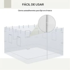 Outsunny 4 Paredes Laterales Para Carpa 300x195 Cm Mosquitera Para Cenador Con 6 Ventanas Enrollable Puerta Con Cremallera Y Bolsa De Transporte Blanco -OUTSUNNY TIENDA b30195f27a54450a0b13f6b028238e487cf9bea2 ce65d932683e446ab68ee39c240bc453