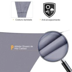Outsunny Toldo Vela Triangular 5x5x5m Vela De Sombra Para Terraza Jardín Camping Resistente Al Agua Protección UV Poliéster Color Gris -OUTSUNNY TIENDA b31629fb47d90d8282d5b289438019e2e5240b2c 5ba1b501369343b0aa16d3cbdcadeaf3