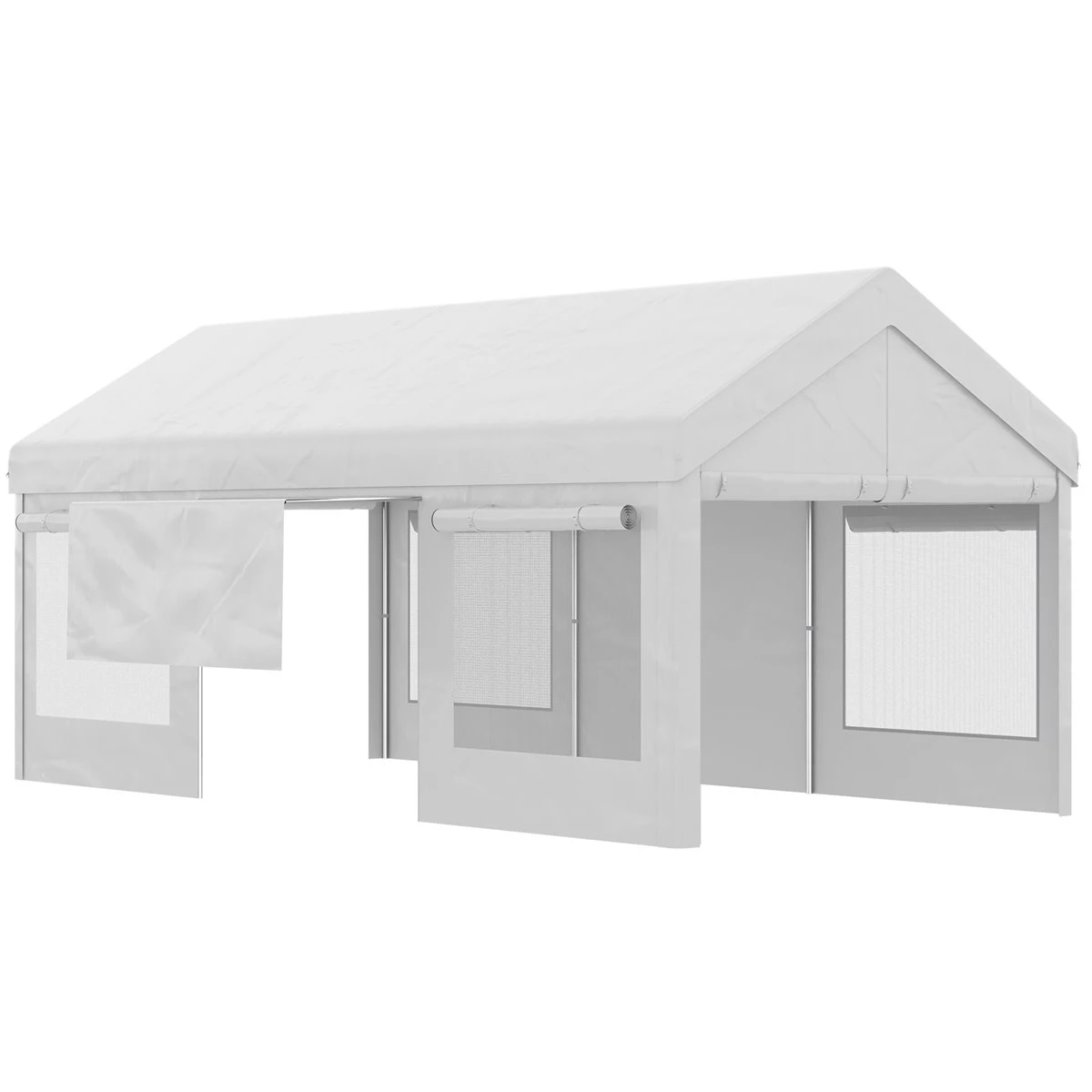 Outsunny Carpa De Jardín 6x3 M Carpa Para Fiestas Cenador De Exterior Con 3 Puertas Extraíbles Ventanas De Malla Enrollables Para Terraza Bodas Eventos Blanco 3 Outsunny Carpa De Jardín 6x3 M Carpa Para Fiestas Cenador De Exterior Con 3 Puertas Extraíbles Ventanas De Malla Enrollables Para Terraza Bodas Eventos Blanco