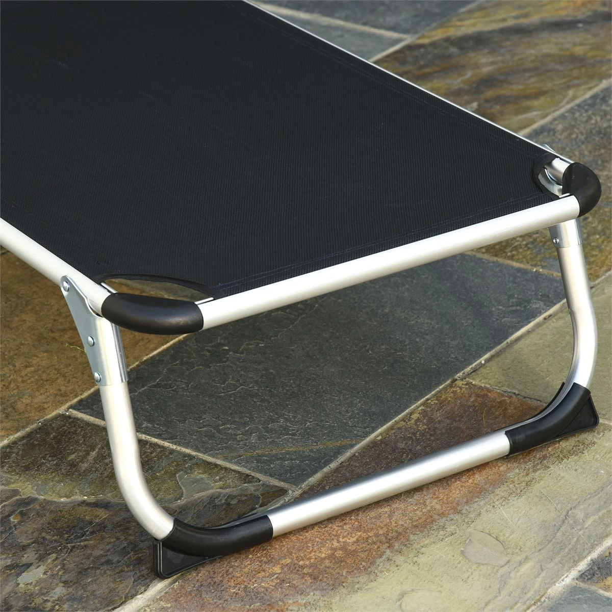 Outsunny Tumbona Plegable Reclinable De Aluminio Con Reposacabezas Extraíble Y Respaldo Transpirable Ajustable En 4 Posiciones Para Jardín Terraza Camping Exterior 170x60x76 Cm Negro 12 Outsunny Tumbona Plegable Reclinable De Aluminio Con Reposacabezas Extraíble Y Respaldo Transpirable Ajustable En 4 Posiciones Para Jardín Terraza Camping Exterior 170x60x76 Cm Negro - Imagen 10