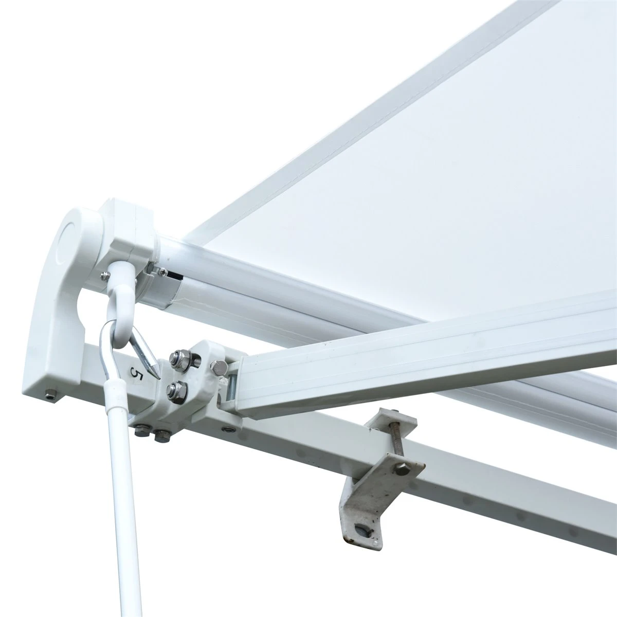 Outsunny Toldo Manual Plegable De Aluminio Ángulo Ajustable Con Manivela Para Exterior Balcón Jardín Terraza 3x2,5m Blanco 8 Outsunny Toldo Manual Plegable De Aluminio Ángulo Ajustable Con Manivela Para Exterior Balcón Jardín Terraza 3x2,5m Blanco - Imagen 6