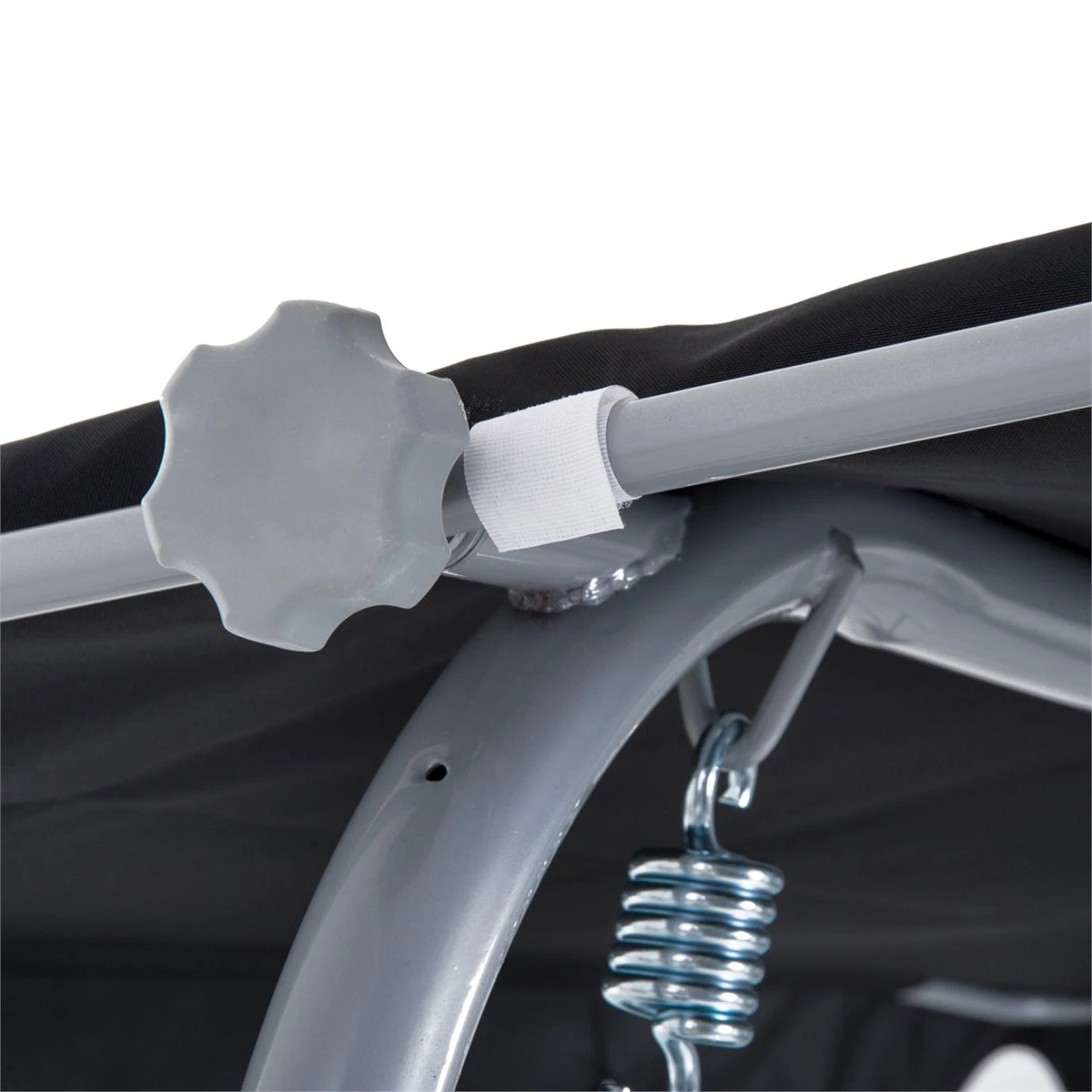 Outsunny Columpio Balancín Jardín De 3 Plazas Con Toldo Ajustable Respaldo Transpirable Y Marco De Metal Para Terraza Balcón Exterior Carga 240 Kg 171x108x154 Cm Negro 6 Outsunny Columpio Balancín Jardín De 3 Plazas Con Toldo Ajustable Respaldo Transpirable Y Marco De Metal Para Terraza Balcón Exterior Carga 240 Kg 171x108x154 Cm Negro - Imagen 4