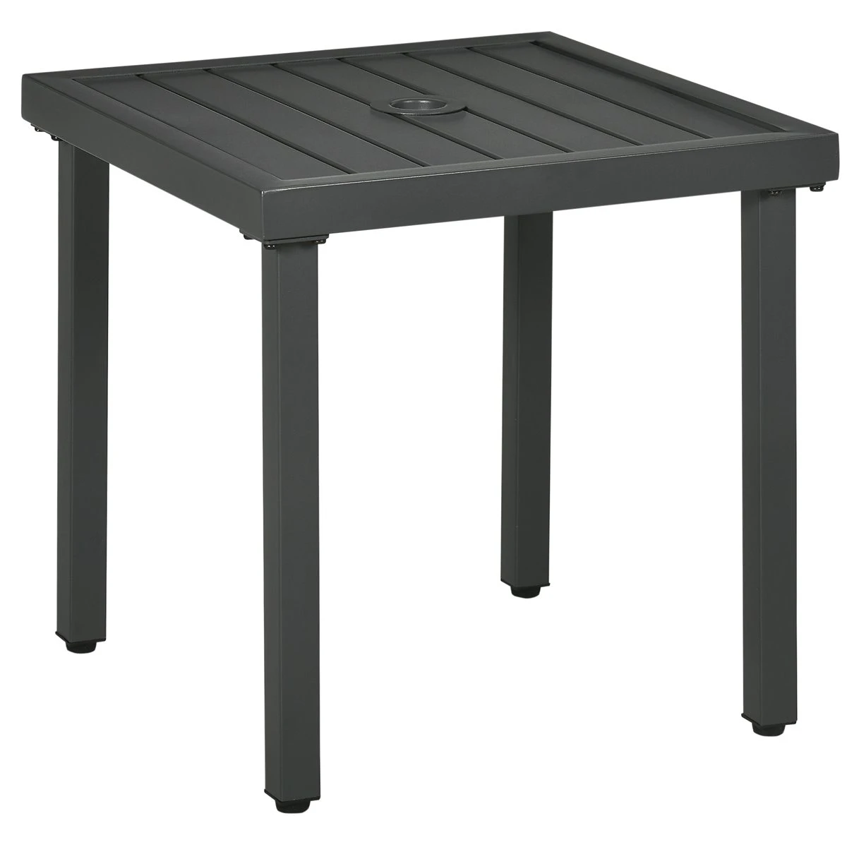 Outsunny Mesa De Jardín Cuadrada Mesa De Centro De Patio Con Orificio Para Sombrillas De Ø45 Mm Mesa Auxiliar Con Marco De Acero 51x51x51 Cm Gris 3 Outsunny Mesa De Jardín Cuadrada Mesa De Centro De Patio Con Orificio Para Sombrillas De Ø45 Mm Mesa Auxiliar Con Marco De Acero 51x51x51 Cm Gris