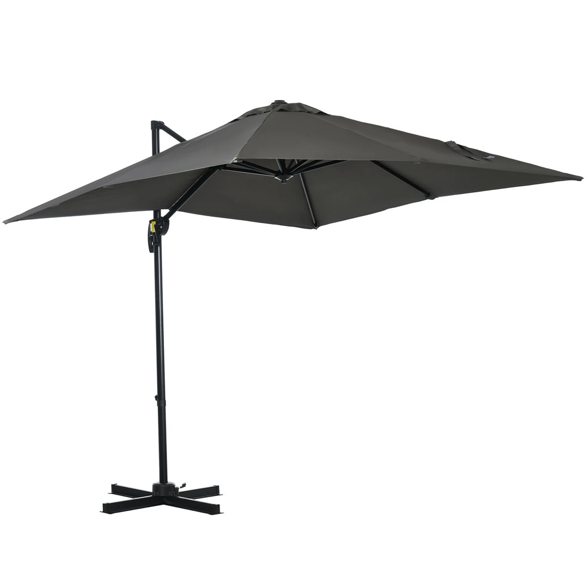 Outsunny Sombrilla De Jardín De Aluminio 245x245x245 Cm Parasol Excéntrico Con Manivela Giratorio 360° Inclinación De 5 Niveles Tela Desmontable Y Ventilación Para Patio Terraza Gris 3 Outsunny Sombrilla De Jardín De Aluminio 245x245x245 Cm Parasol Excéntrico Con Manivela Giratorio 360° Inclinación De 5 Niveles Tela Desmontable Y Ventilación Para Patio Terraza Gris