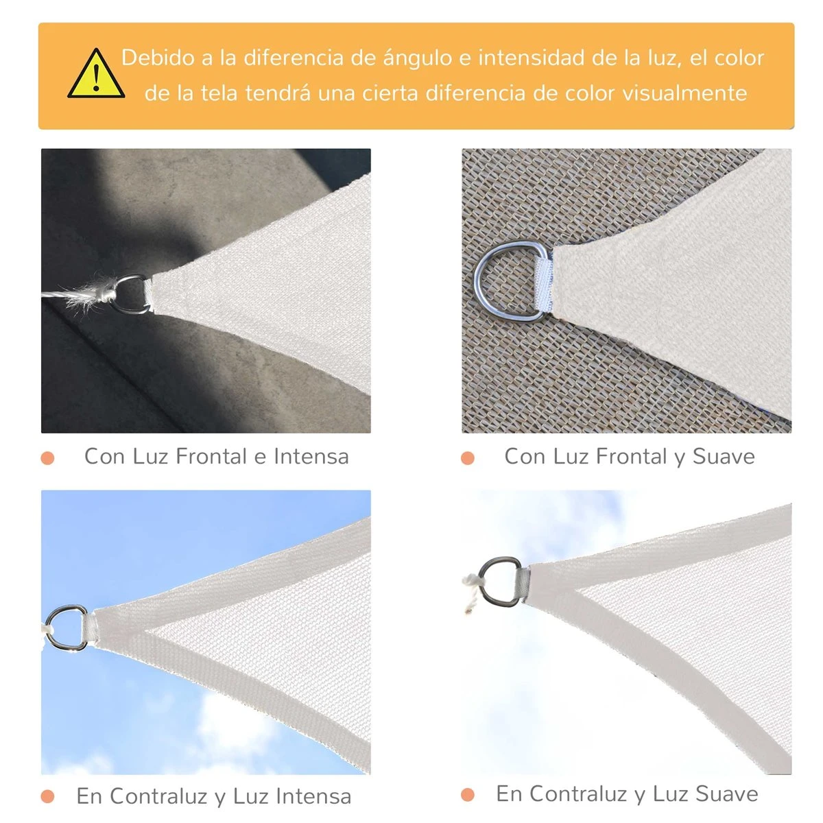 Outsunny Toldo Vela Rectángulo 4x6m Toldo Parasol Vela De Sombra Protección UV Poliéster Para Patio Terraza Jardín 8 Outsunny Toldo Vela Rectángulo 4x6m Toldo Parasol Vela De Sombra Protección UV Poliéster Para Patio Terraza Jardín - Imagen 6