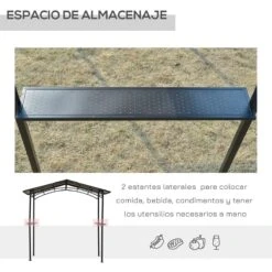 Outsunny Pérgola De Barbacoa 246x149x230 Cm De Aluminio Gazebo Cenador Con 2 Estantes Para Jardín Patio Terraza Fiestas Protección Solar Negro -OUTSUNNY TIENDA b604c53f22699c080fc1a023d12c83b495eec6d9 3161931ce235406bb3c8720bb36a5eb8