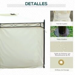 Outsunny Cenador De Jardín 4x3m Pabellón Con Techo Doble Transpirable Y 4 Cortinas Laterales Extraíbles Carpa De Acero Para Fiestas Bodas Eventos Al Aire Libre Crema 16 Outsunny Cenador De Jardín 4x3m Pabellón Con Techo Doble Transpirable Y 4 Cortinas Laterales Extraíbles Carpa De Acero Para Fiestas Bodas Eventos Al Aire Libre Crema -OUTSUNNY TIENDA b66f4096c1292c3cb9c3f1ea3994f56772c402df 639fe1bd473c42d8b64bbd58ec061456