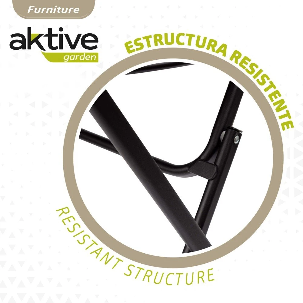 Mesa Redonda Plegable Jardín Metal Aktive 6 Mesa Redonda Plegable Jardín Metal Aktive - Imagen 4