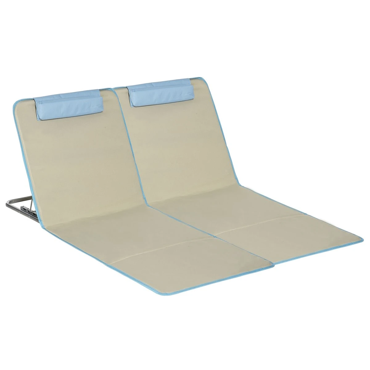 Outsunny Set De 2 Esteras De Playa Plegables 124x53x50 Cm Con Respaldo Ajustable Y Reposacabezas Esterillas De Playa Tela Oxford Acero Con Bolsa De Transporte Beige 3 Outsunny Set De 2 Esteras De Playa Plegables 124x53x50 Cm Con Respaldo Ajustable Y Reposacabezas Esterillas De Playa Tela Oxford Acero Con Bolsa De Transporte Beige
