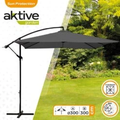 Parasol Excéntrico Banana 300x300x250 Cm Antracita Mástil Acero Aktive 10 Parasol Excéntrico Banana 300x300x250 Cm Antracita Mástil Acero Aktive -OUTSUNNY TIENDA b8794d726de158bce202d5fb8a8be2b0229ce7af 90e9b671fb544af0abd3688e75ae6455