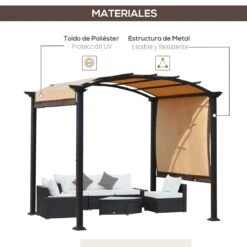 Outsunny Pérgola 3x2,5 M Cenador Con Techo Retráctil Para Jardín Patio Terraza Tela Poliéster Atornillados Resistente Protección De Rayos UV Beige 14 Outsunny Pérgola 3x2,5 M Cenador Con Techo Retráctil Para Jardín Patio Terraza Tela Poliéster Atornillados Resistente Protección De Rayos UV Beige -OUTSUNNY TIENDA b8a6e7cdd016a472827720af12dd0ace58040fce eba5d82c961346f287d5e7d0bf6b24f7