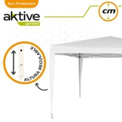 Cenador Plegable Blanco Poliéster UV50 300x300x240/250 Cm Aktive -OUTSUNNY TIENDA ba6a50332e30b61aaf00b6c7193760a1b6bc72c1 10e3258b7a9049f3b343c28ab1f81990