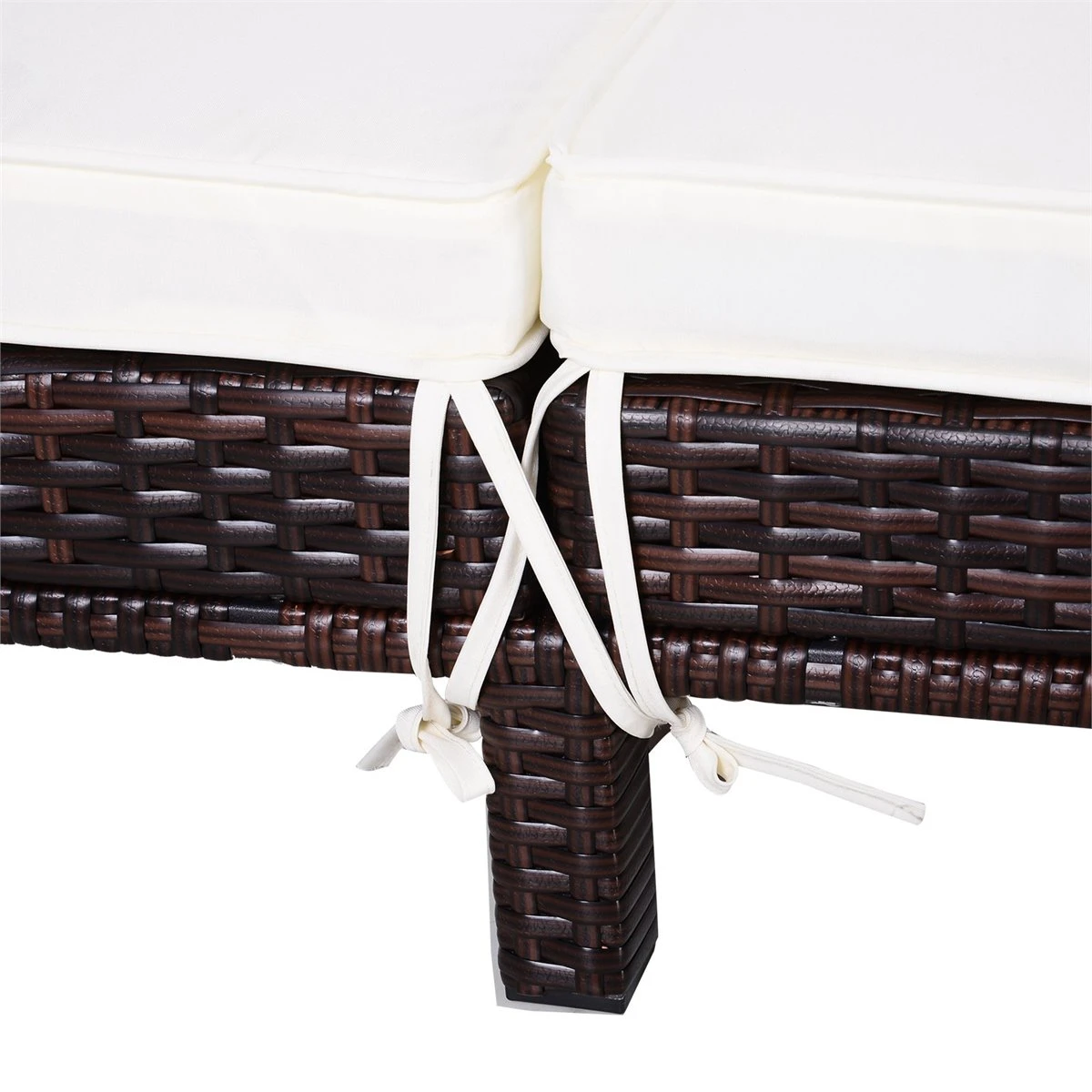 Outsunny Conjunto De Tumbona Exterior De Ratán 2 Plazas Con Cojines Acolchados Resistente Al Agua Con Respaldo Regulable De 5 Niveles Soporta 220 Kg 195x120x28 Cm Marrón 10 Outsunny Conjunto De Tumbona Exterior De Ratán 2 Plazas Con Cojines Acolchados Resistente Al Agua Con Respaldo Regulable De 5 Niveles Soporta 220 Kg 195x120x28 Cm Marrón - Imagen 8