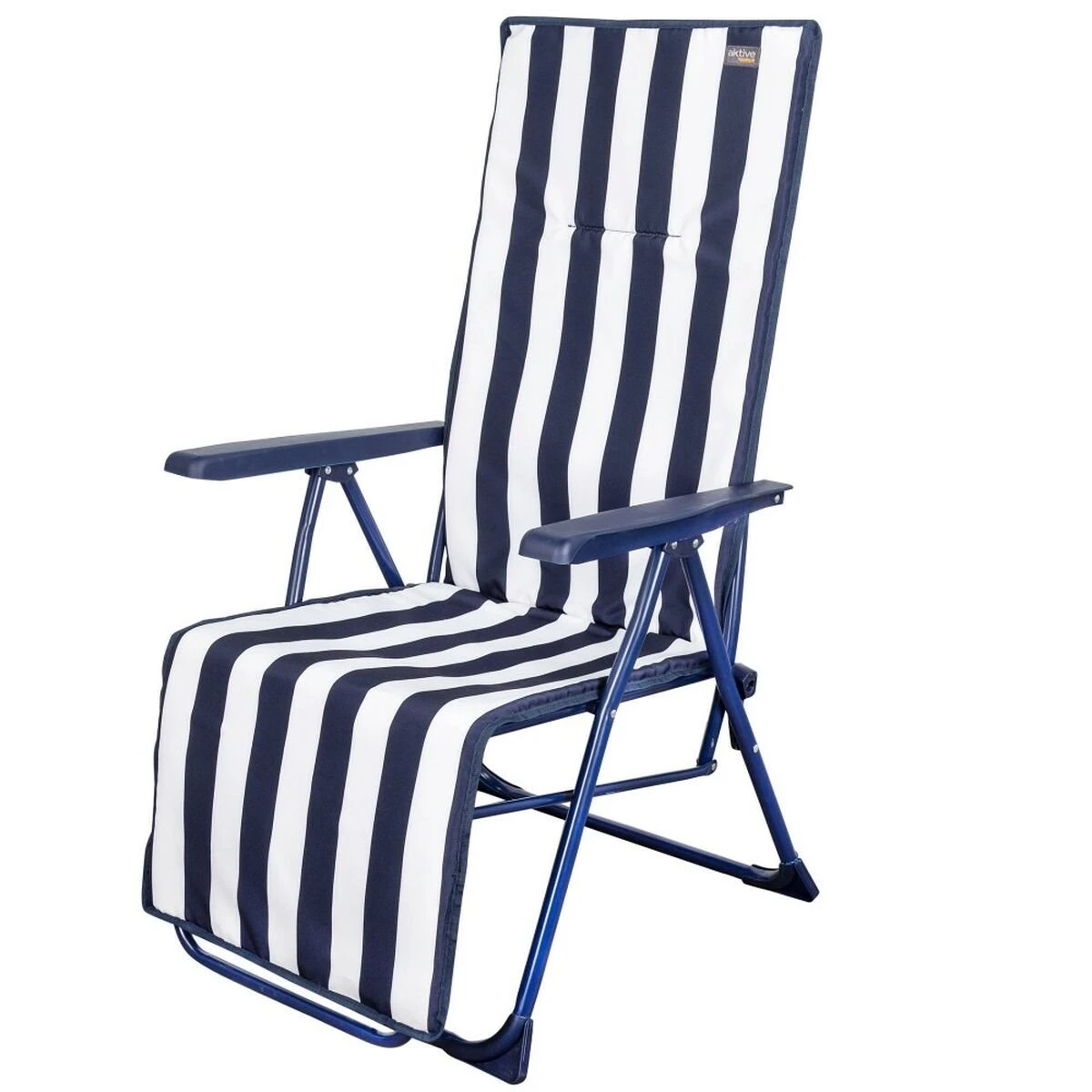 Tumbona Aktive Blanco Azul Marino Reclinable A Rayas 147 X 70 X 48 Cm (2 Unidades) 4 Tumbona Aktive Blanco Azul Marino Reclinable A Rayas 147 X 70 X 48 Cm (2 Unidades) - Imagen 2
