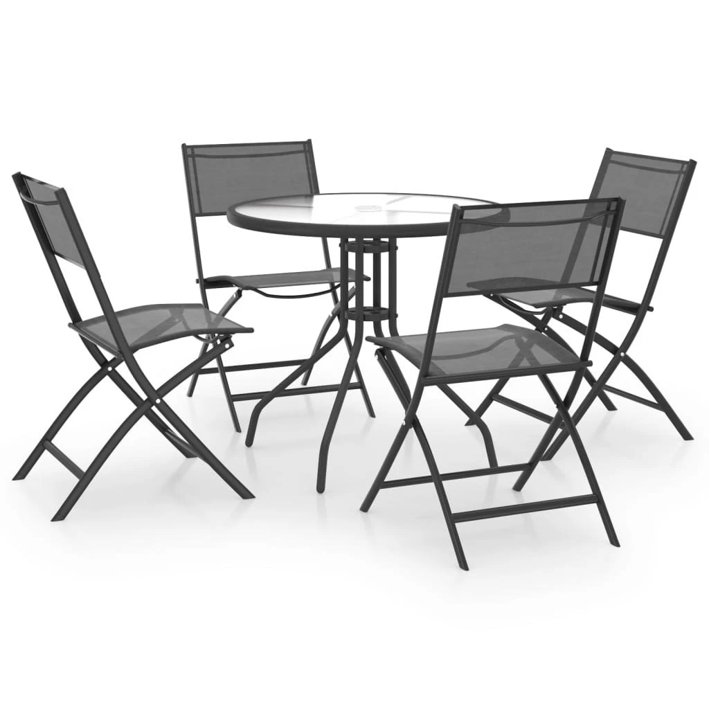 Juego De Comedor Para Jardín 5 Piezas Acero VidaXL 3 Juego De Comedor Para Jardín 5 Piezas Acero VidaXL