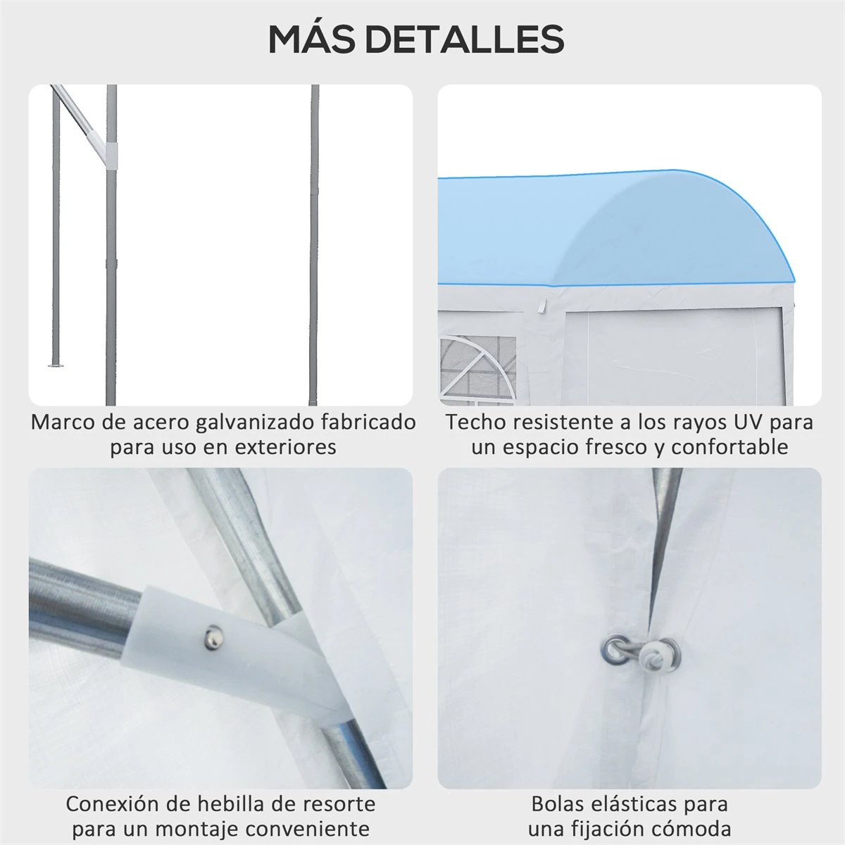 Outsunny Carpa De Jardín 6x3 M Carpa Para Fiestas Cenador Con Paredes Laterales Extraíbles Puerta Con Cremalleras Y 6 Ventanas Protección UV Para Exterior Eventos Bodas Blanco 8 Outsunny Carpa De Jardín 6x3 M Carpa Para Fiestas Cenador Con Paredes Laterales Extraíbles Puerta Con Cremalleras Y 6 Ventanas Protección UV Para Exterior Eventos Bodas Blanco - Imagen 7