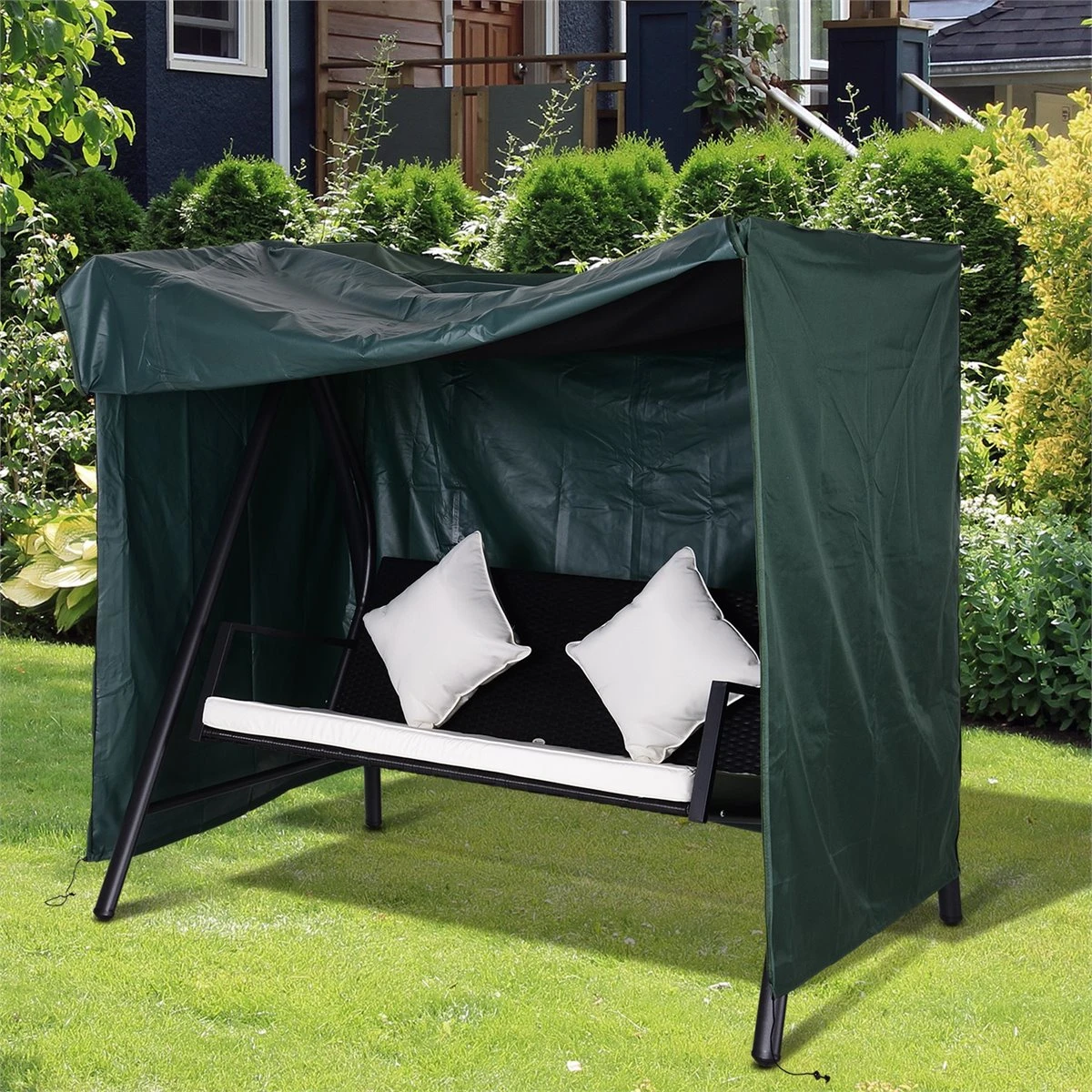Outsunny Funda Para Columpio De Jardín Con Cremallera Cubierta Muebles Para Exterior Ideal Columpios 177x114x152cm Verde Oscuro 4 Outsunny Funda Para Columpio De Jardín Con Cremallera Cubierta Muebles Para Exterior Ideal Columpios 177x114x152cm Verde Oscuro - Imagen 2