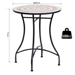 Outsunny Mesa De Jardín Mesa Mosaico Cerámica Y Redonda Mesita De Café Para Terraza Balcón Φ60x71cm 10 Outsunny Mesa De Jardín Mesa Mosaico Cerámica Y Redonda Mesita De Café Para Terraza Balcón Φ60x71cm -OUTSUNNY TIENDA bea53cb1fbcfd381f99609b05715d77085820bb3 71148923f936448389bb98de20e70ca4