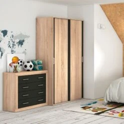 Armario 2 Puertas Correderas Lara 120 Cambria Y Negro 207x120x55 Cm -OUTSUNNY TIENDA c0843185341750883f31bbb1961b12e4a4ca227d 5338cdb161114e4a89dc4fc1b3b0bafd