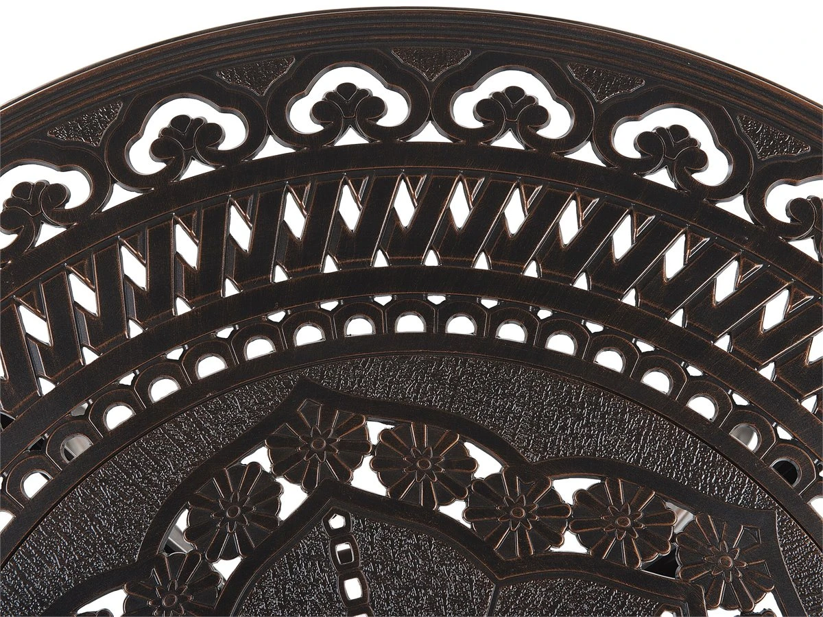 Mesa De Jardín De Metal Marrón Oscuro ⌀ 102 Cm SALENTO 7 Mesa De Jardín De Metal Marrón Oscuro ⌀ 102 Cm SALENTO - Imagen 5