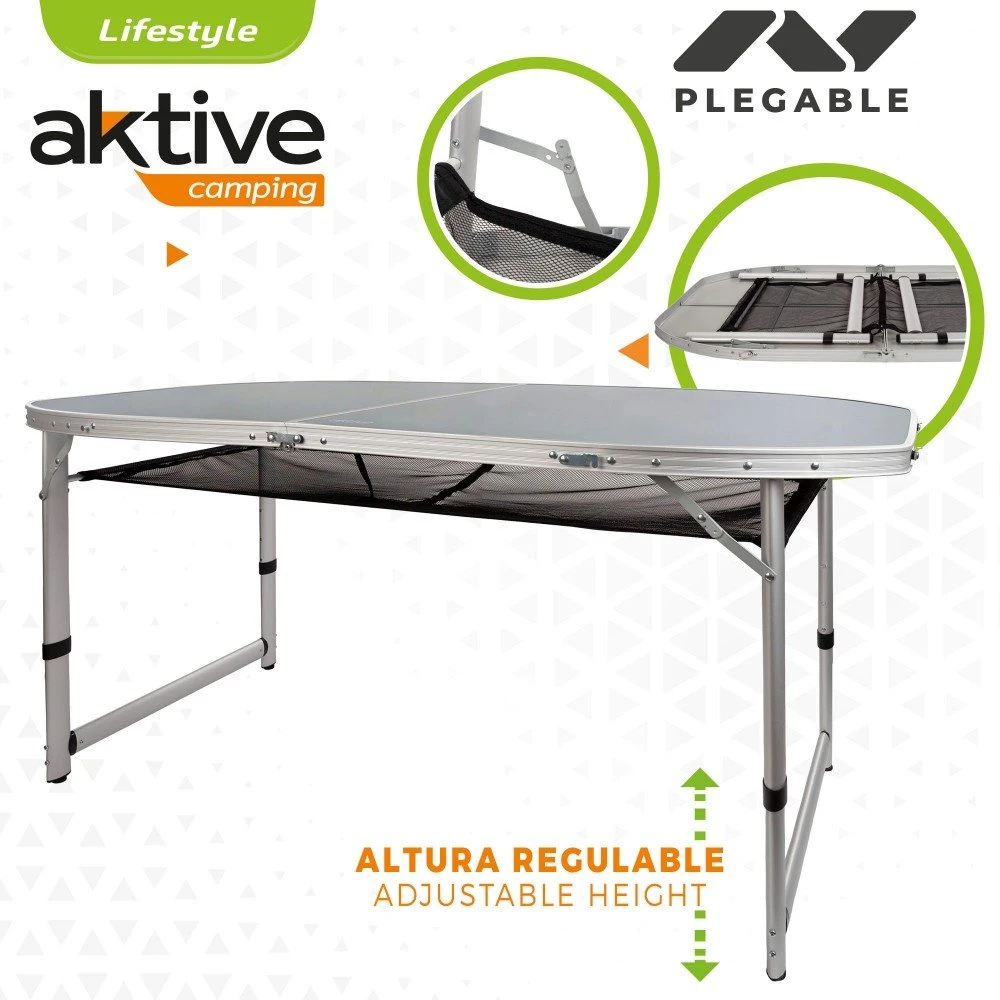 Mesa Plegable Altura Regulable Para Camping Con Malla Aktive 5 Mesa Plegable Altura Regulable Para Camping Con Malla Aktive - Imagen 3