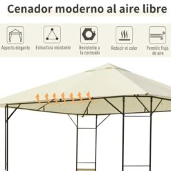 Outsunny Carpa 3x3x2.6m Cenador Jardin Marco De Acero Y 4 Paraviento Lateral Color Crema 14 Outsunny Carpa 3x3x2.6m Cenador Jardin Marco De Acero Y 4 Paraviento Lateral Color Crema -OUTSUNNY TIENDA c2053fc7cf901d141a93f914655f8d07f13f520b 69967415f0fb4a0e8a1646a7b13898b8