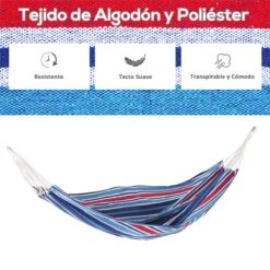 Outsunny Hamaca De Algodón Para Jardín 210x150 Cm Hamaca Colgante Portátil Carga Máx. 180 Kg Para Acampar Piscina Camping Rayas Azul Y Rojo 15 Outsunny Hamaca De Algodón Para Jardín 210x150 Cm Hamaca Colgante Portátil Carga Máx. 180 Kg Para Acampar Piscina Camping Rayas Azul Y Rojo -OUTSUNNY TIENDA c2066c90032b22198498807fe25e073ed97cf36d e09d13e0949f496abf9d9f6eaf58f8e4