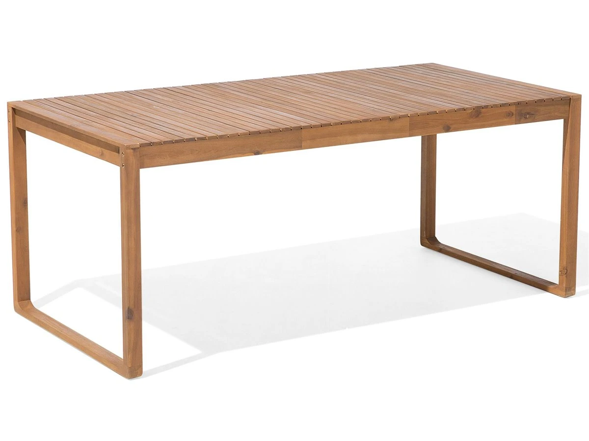 Mesa De Comedor De Madera De Acacia Clara 180 X 90 Cm SASSARI 4 Mesa De Comedor De Madera De Acacia Clara 180 X 90 Cm SASSARI - Imagen 2
