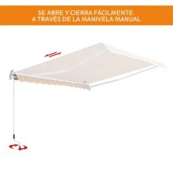 Outsunny Toldo Retráctil Con Manivela Toldo De 300x250cm Con Brazo Articulado De Aluminio Y Poliéster 280g/m² Rayas Naranja Beige Y Blanco 15 Outsunny Toldo Retráctil Con Manivela Toldo De 300x250cm Con Brazo Articulado De Aluminio Y Poliéster 280g/m² Rayas Naranja Beige Y Blanco -OUTSUNNY TIENDA c4073007b731137044eb4ed0bb89276ccba16e48 e73e93ba7b4b450da6154c822084ff10