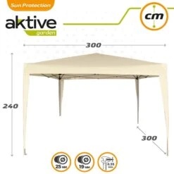Cenador Plegable 300x300x240 Cm Poliéster Color Crema Aktive Garden 14 Cenador Plegable 300x300x240 Cm Poliéster Color Crema Aktive Garden -OUTSUNNY TIENDA c4ed616af4e11869c3d613da988598969095215c a0f0a741d0684182a97523d1338240ff