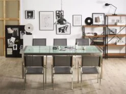 Mesa De Comedor De Metal/vidrio Templado Transparente/plateado 220 X 100 Cm GROSSETO 17 Mesa De Comedor De Metal/vidrio Templado Transparente/plateado 220 X 100 Cm GROSSETO -OUTSUNNY TIENDA c513e54e390e1adcafacb37ed366901d05157026 48ae79462fb04a27aedcefb2b26042ec