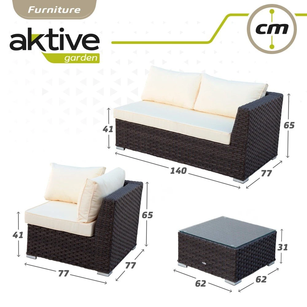 Conjunto Muebles Terraza Sofá Rinconera Modular Con Mesa Aktive 11 Conjunto Muebles Terraza Sofá Rinconera Modular Con Mesa Aktive - Imagen 9