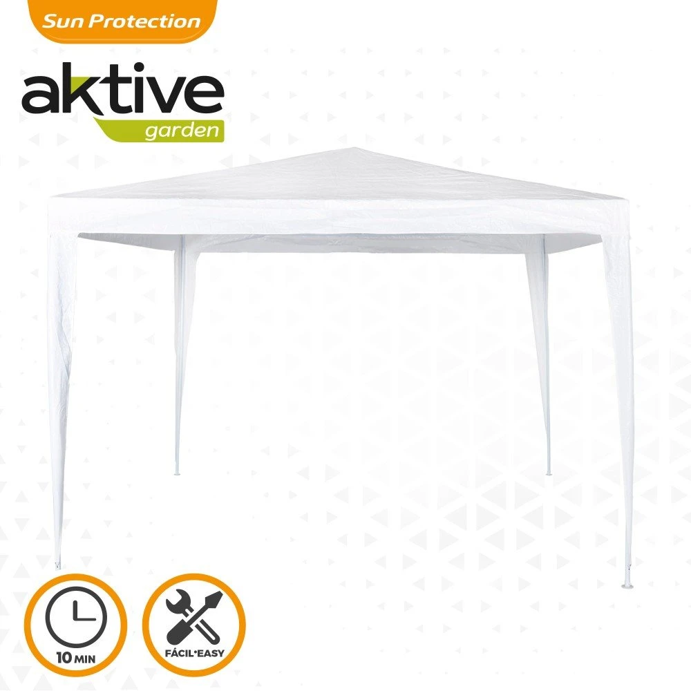 Cenador Cuadrado Polietileno Blanco Aktive Garden 5 Cenador Cuadrado Polietileno Blanco Aktive Garden - Imagen 3