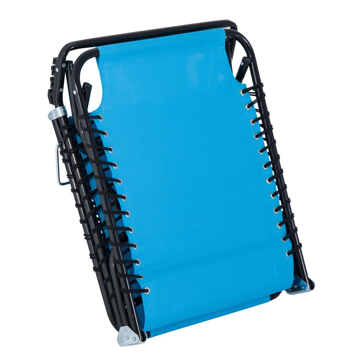 Outsunny Tumbona Plegable Y Ajustable De 4 Posiciones Silla Reclinable De Jardín Con Sistema De Cordones Para Exterior Marco Acero 197x58x76 Cm Azul Claro 13 Outsunny Tumbona Plegable Y Ajustable De 4 Posiciones Silla Reclinable De Jardín Con Sistema De Cordones Para Exterior Marco Acero 197x58x76 Cm Azul Claro - Imagen 11