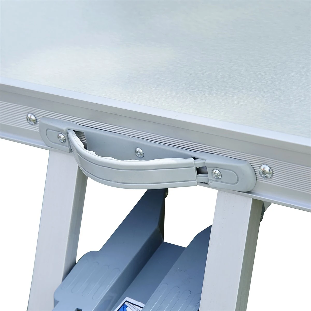 Outsunny Mesa Maleta De Camping Plegable Portátil Con 4 Asientos Y Agujero Para Sombrilla Estructura De Aluminio Para Playa Picnic 136x85,5x66 Cm Plata 9 Outsunny Mesa Maleta De Camping Plegable Portátil Con 4 Asientos Y Agujero Para Sombrilla Estructura De Aluminio Para Playa Picnic 136x85,5x66 Cm Plata - Imagen 7