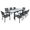 Conjunto De Muebles De Jardín FIRENZE Extensible 8 Asientos En Textileno Y Aluminio