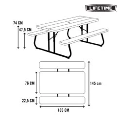 Mesa Con Bancos Plegable Ultrarresistente Marrón LIFETIME 183x76x74 Cm UV100 -OUTSUNNY TIENDA c91de5e82c58829c39e01c9eb0e6ecc4680b1861 c0fb2eba8fbf4d18a58067f5bafc0626